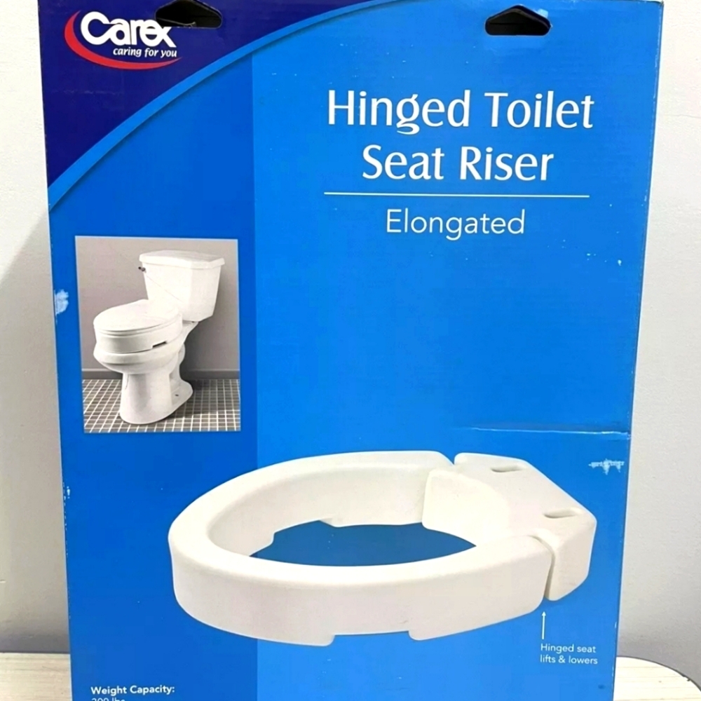 Carex Toilet Seat Riser, Elongated NIB